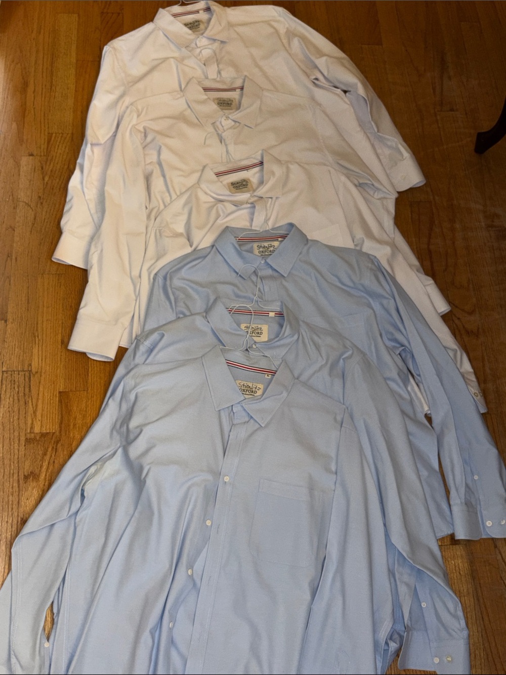 6 PACK Classic Men's Dress Shirts - 3 White & 3 Light Blue